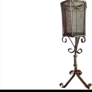 Vintage Hollywood regency mesh candle holder